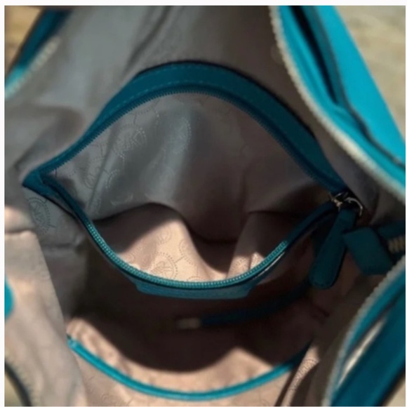 Dark Teal Pebbled Leather Shoulder Bag - Picture 11 of 15